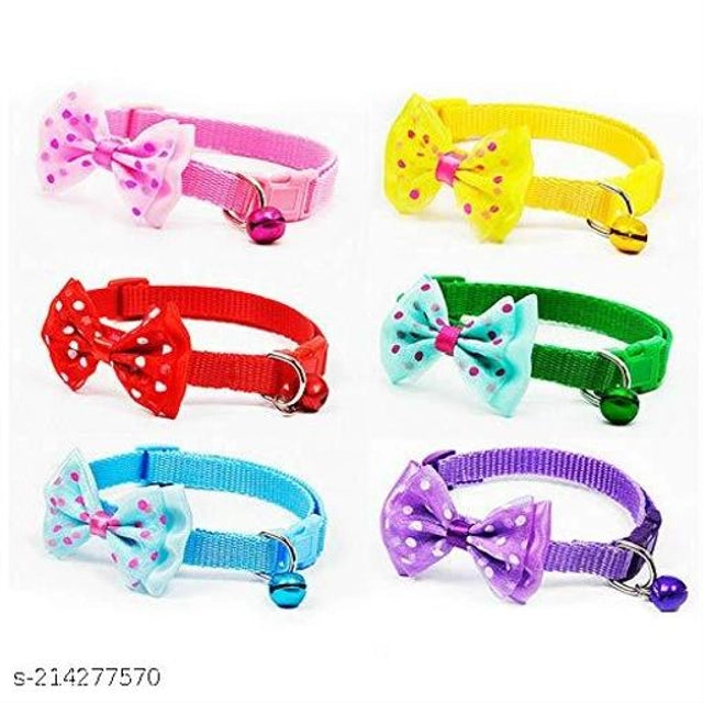 Set of four multicolor ABS plastic collar belts for pets, featuring adjustable closure and lightweight design.