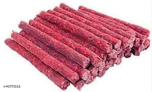 Rawhide treat munchy chew stick for dogs, 400g, from 15929 brand, shown in a pet bed setting for dogs to chew and enjoy.