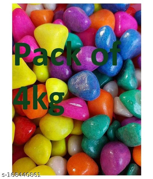 Multicolor decoration pebbles stones for pet beds, 4000g, showing smooth, colorful stones used for bedding or décor.