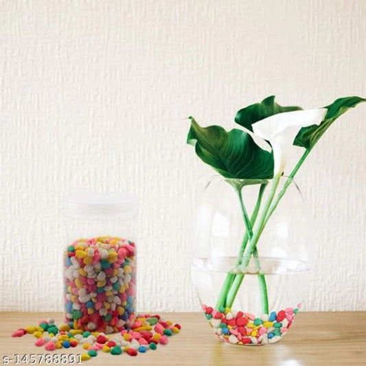 Multicolor decoration pebbles stones for pet beds, 4000g, with smooth, rounded stones in various colors for bedding accents.