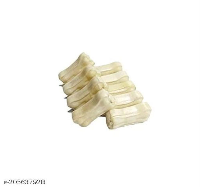 Pack of five 3-inch rawhide bone treats for dogs, featuring natural rawhide texture and packaging, from brand 15929.