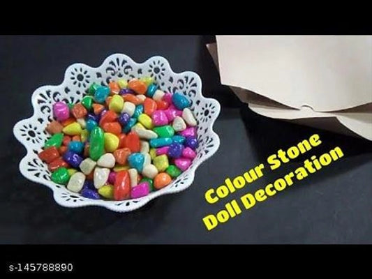 Multicolor decoration pebbles stones for pet beds, 5000g, natural stones in various colors, ideal for enhancing pet bed comfort and decor.