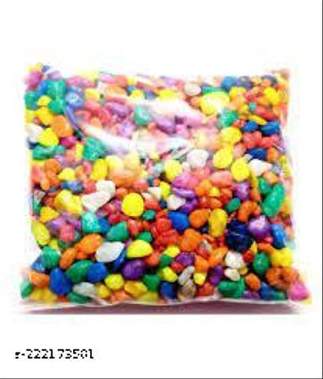 Multicolor decoration pebbles stones for pet beds, 5000g, natural smooth stones in various colors for decorative use.
