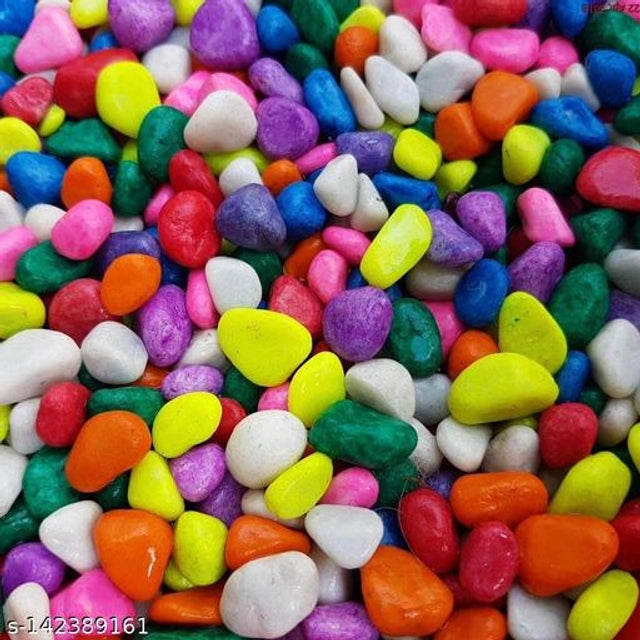 Multicolor decoration pebbles stones for pet beds, 5000g, with smooth, rounded stones in various colors for decorative comfort.