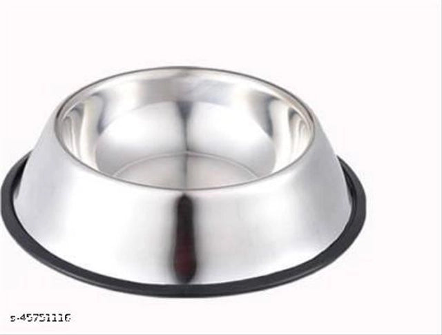 Multicolor stainless steel pet feeding bowl with 600 ml capacity, designed for pets, featuring a durable, sleek finish.