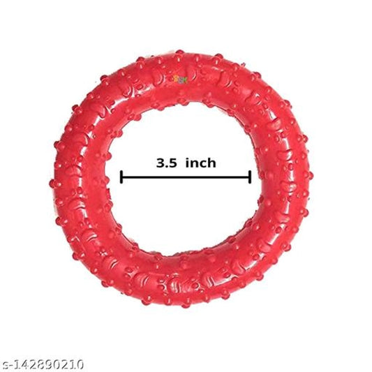 Multicolor rubber chew toy for pets, designed for dogs, with a durable and playful shape perfect for chewing and tugging.