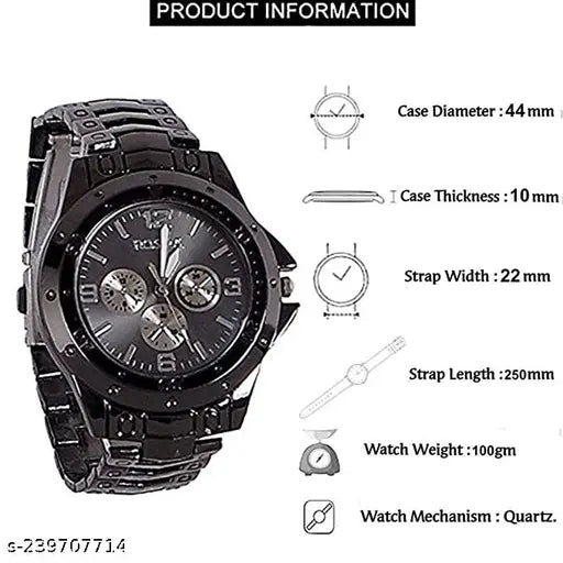 Men's analog watch with Arabic dial from brand 16001, featuring a sleek design and classic time display.