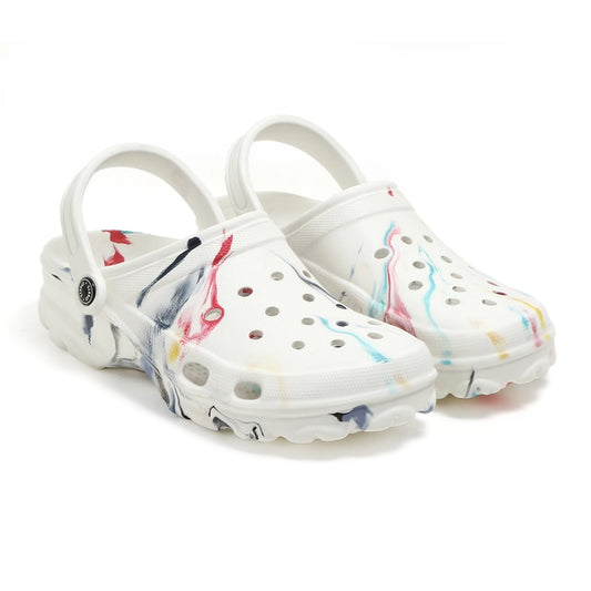 Multicolor men's clogs by 16069, featuring a comfortable slip-on design with vibrant color accents and sturdy sole.