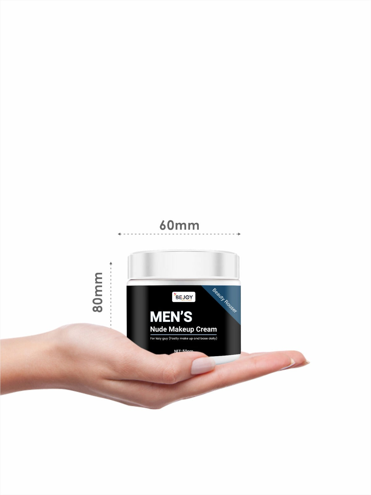 Men's nude makeup cream in a sleek jar, ideal for natural skin tone coverage and easy application.