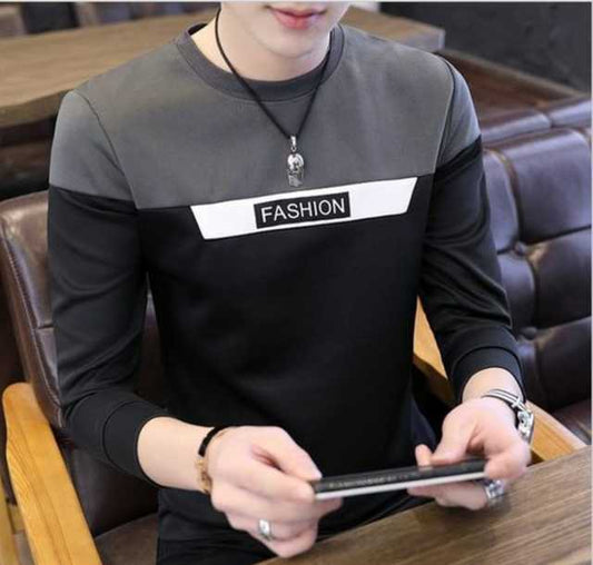 Multicolor men's cotton blend full sleeves T-shirt by 1634, stylish and comfortable in XL size, perfect for casual wear