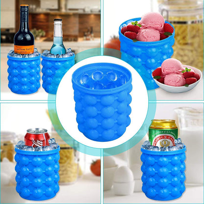 Wukusy 165 silicone ice cube maker with 20 cube tray, flexible and reusable for easy ice cube production.