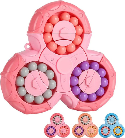 Multicolor Magic Bean Brain Teaser Finger Spinner Toy for stress relief and anxiety, hand spinner in a flying toys and wind spinners category.