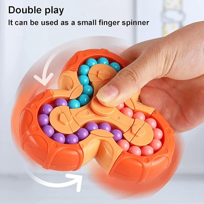 Multicolor Magic Bean Brain Teaser Finger Spinner Toy by 16748, a hand spinner for stress relief and anxiety management.