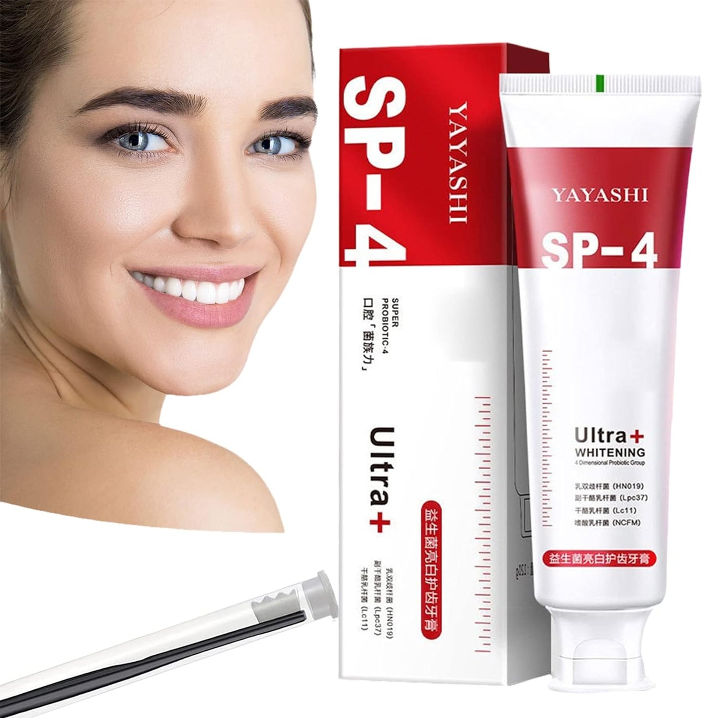 Two tubes of 1690 Probiotic Ultra Whitening Toothpaste in a pack, showcasing the packaging and product design.