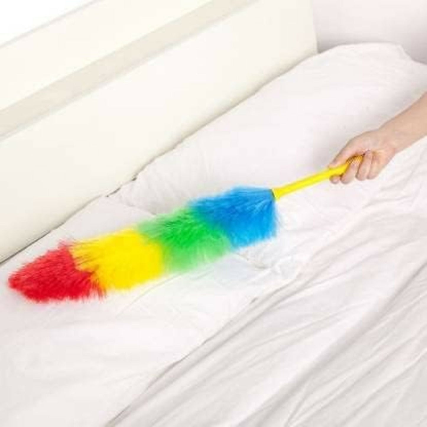 Rainbow Microfiber Plastic Duster 24 Inch | Flexible & Lightweight Dust Cleaner