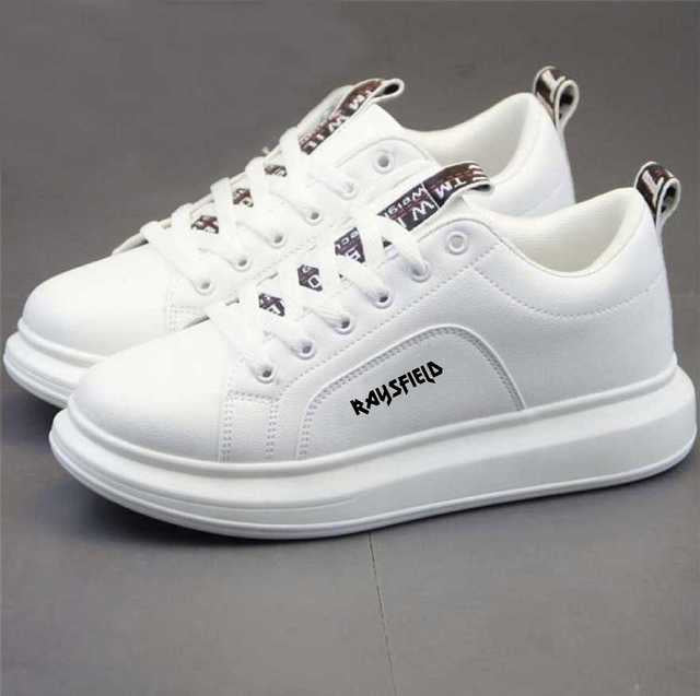 White Raysfield men's stylish sports shoes in size 6, casual footwear with a sleek design and comfortable fit.