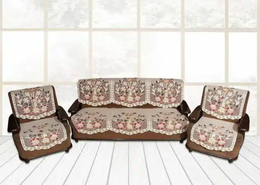 Multicolor floral sofa cover set by 6201, includes three decorative slipcovers for sofas with vibrant floral patterns.