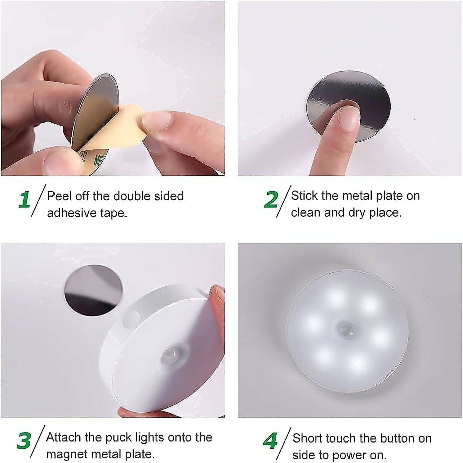 Wukusy rechargeable motion sensor LED night light with USB charging, compact and energy-efficient for home or hallway use.