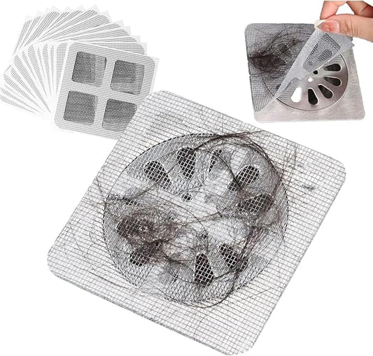 Set of 10 disposable bathroom drain covers and sink strainers from 18277, mesh shower and kitchen drain catchers for sink drainage.