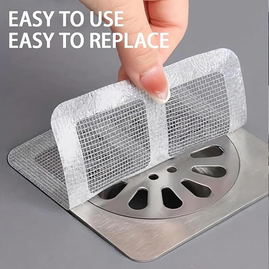 Set of 10 disposable bathroom drain covers with mesh filters, ideal for shower and sink drain strainers, kitchen essentials by 18277.