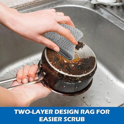 Pack of 10 stainless steel wire dishwashing rags for scrubbing dishes, sinks, and counters, machine washable and non-scratch.