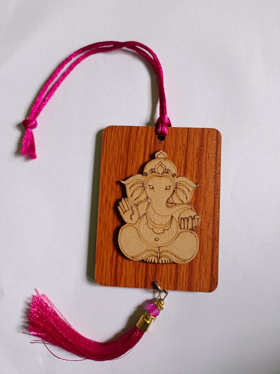 Colorful Ak Ultimate Ganesh hanging ornament for cars, handmade wall decor and positivity symbol, multicolor car hanging ornament.