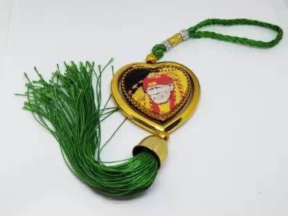 Colorful handmade Ak Ultimate Sai Baba car hanging ornament, designed for positivity and decorative wall decor.