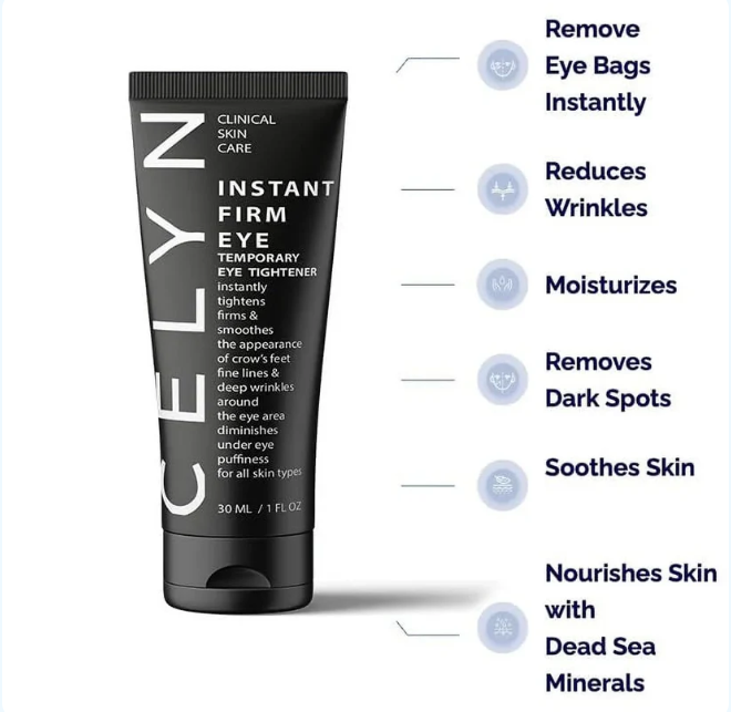 Two 30ml jars of 18051 Celyn Instant Firm Eye cream, revitalizer and tightener for eyes, displayed in a close-up image.