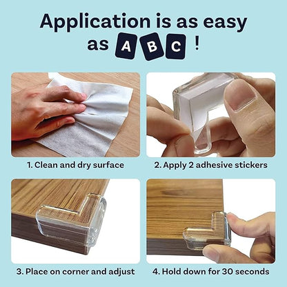 White furniture table corner guards for kids, finger protector guards, pack of 10, designed to prevent injuries.