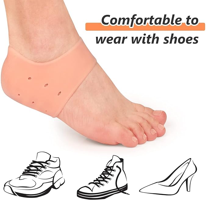 Multicolor callus stone pedicure tool with foot scrubber and silicone heel pad for dead skin removal and cracked heel relief.