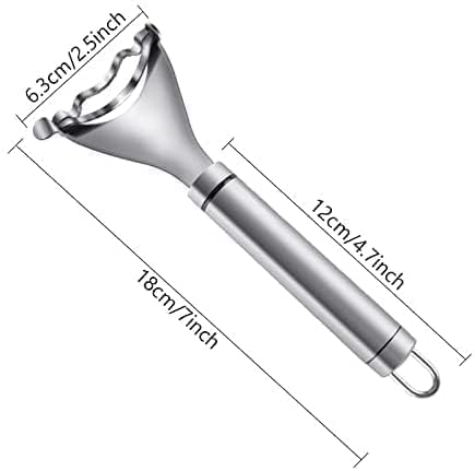 Stainless steel corn peeler with ergonomic handle and ultra-sharp blades for easy kernel removal, silver color.