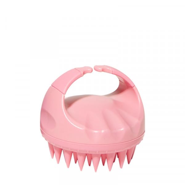 Eco-friendly wheat straw scalp massager shampoo brush with soft silicone bristles, designed for gentle scalp care and cleansing.