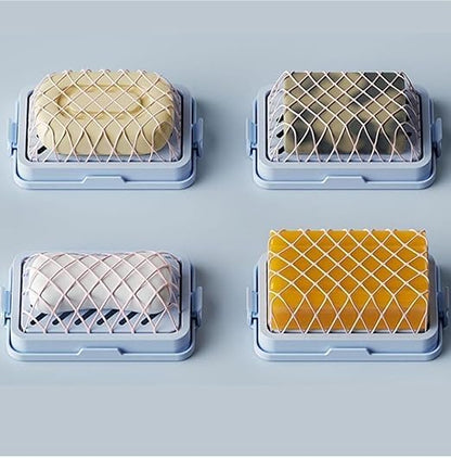 Elastic mesh soap bubble box for laundry, multifunctional soap saver and hands-free foam soap dispenser, portable and easy to use.