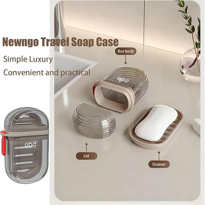 Portable white soap case with secure lid, compact travel soap holder for convenient on-the-go hygiene.