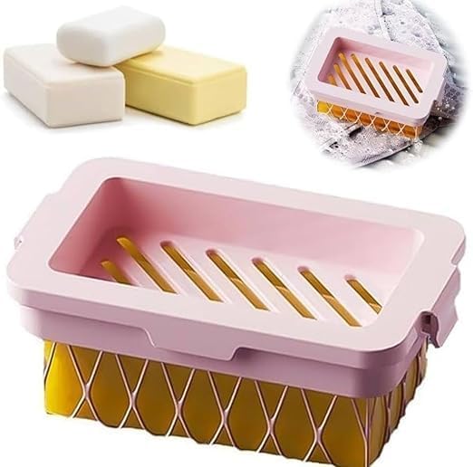 Elastic mesh soap bubble box by 18277, a portable hands-free foam soap dispenser with multifunctional laundry soap saving design.
