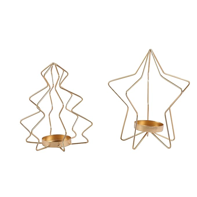 Set of 2 tealight candle holders for dining table centerpiece, designed by 17831, ideal for wall decor and hangings.