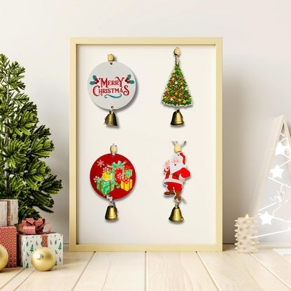 Set of four Christmas wall decor hangings featuring festive designs from 17831, perfect for holiday home decoration.