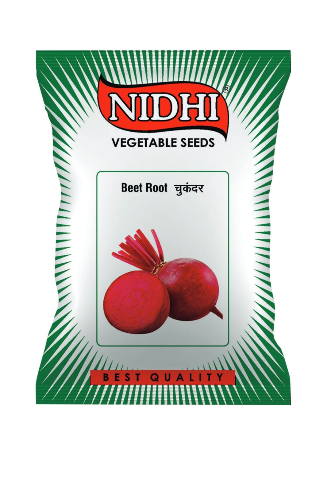 Beetroot vegetable seeds from brand 18605, suitable for home, terrace, and kitchen gardening, shown in packaging.