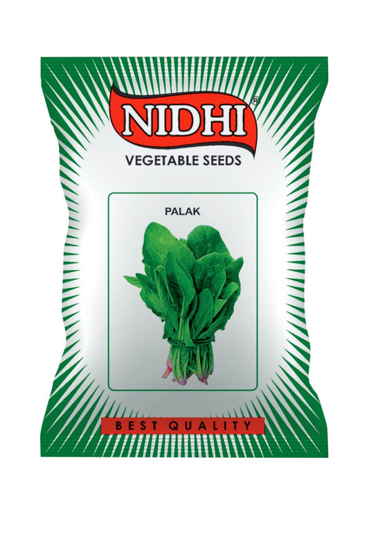 Vegetable seeds for home gardening, featuring Palak spinach seeds from brand 18605, ready for terrace and kitchen garden planting.