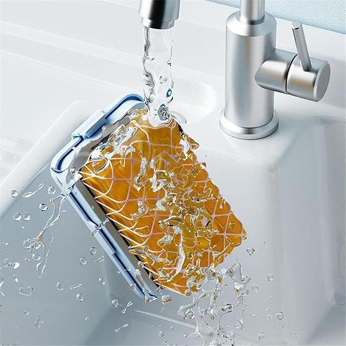 White soap mesh holder from 18279, designed to hold soap bars securely in the bathroom or kitchen.