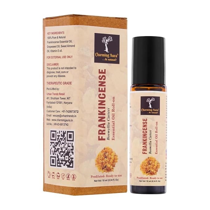 Frankincense anti-aging serum in a 10ml bottle, part of creams, gels & sprays collection, featuring natural skincare for youthful skin.