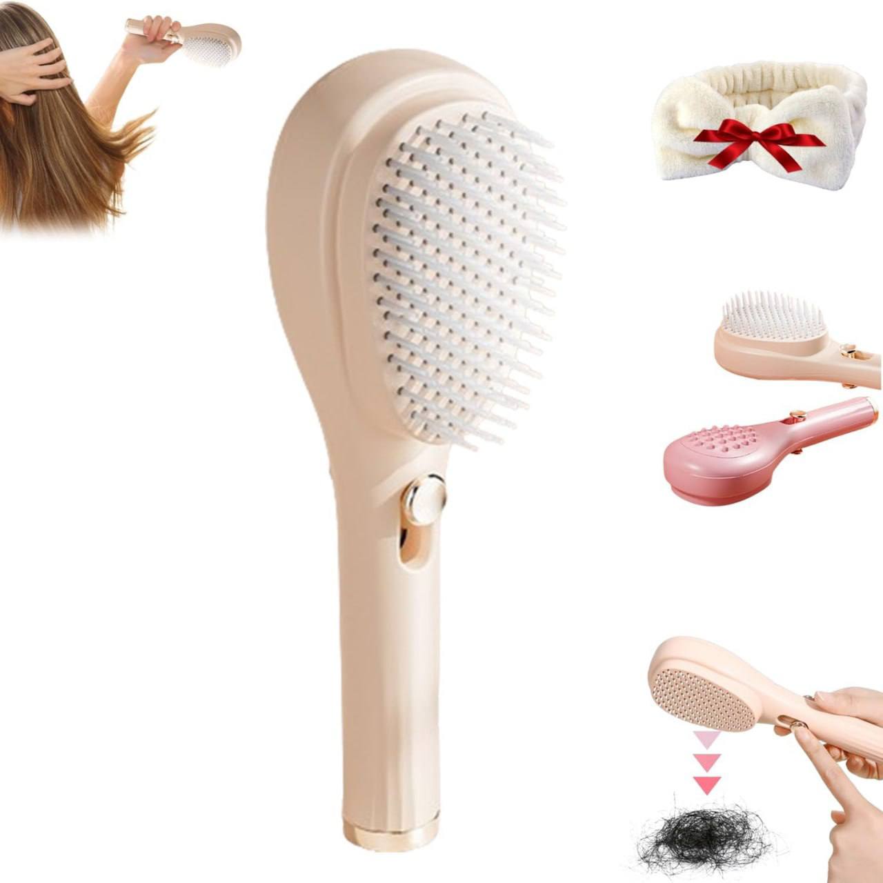 18052 scalp massage comb with retractable bristles, professional hair brush for gentle scalp stimulation and hair care.