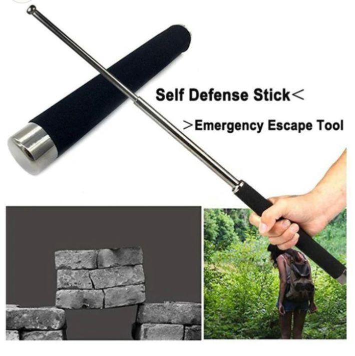 Extendable telescopic self-defense stick with ergonomic handle, suitable as a walking stick or pointer for adults.