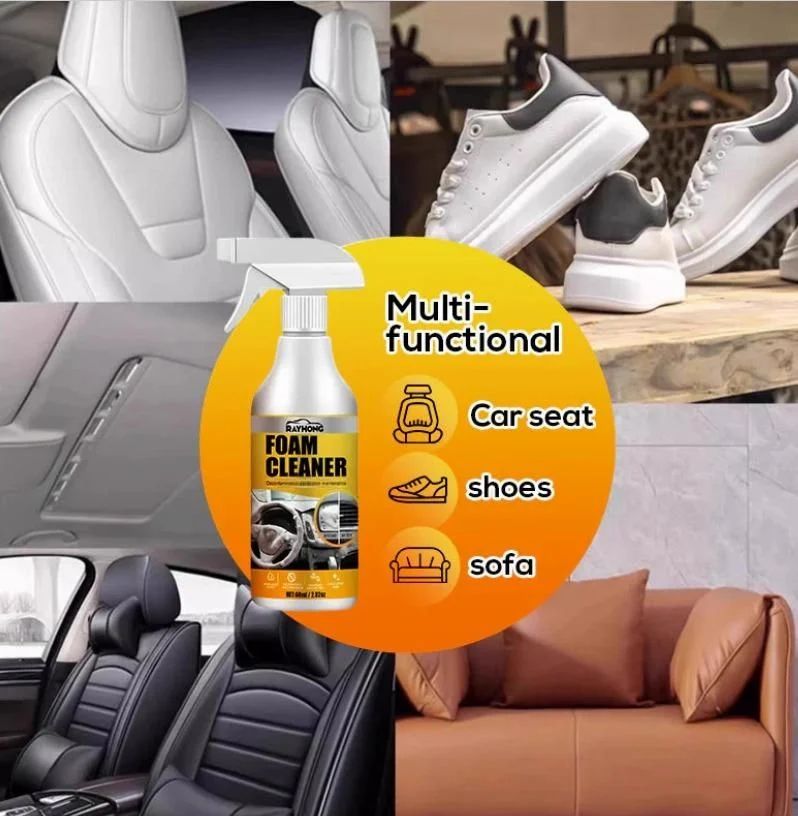 18051 multi-purpose foam glass cleaner in 60 ml bottle, showing the foam texture and applicator for cleaning glass surfaces.