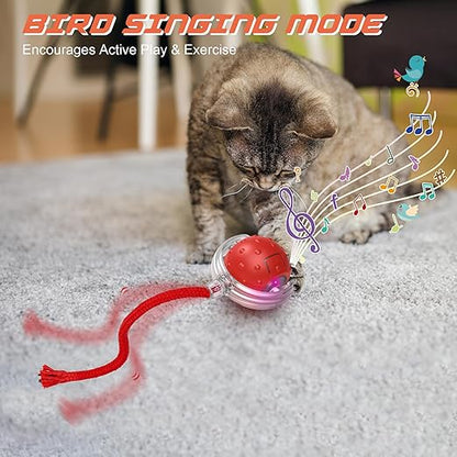 Multicolor electric automatic cat ball toy for home cats, featuring a playful design to entertain feline pets.