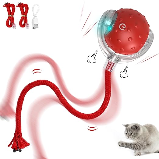 Multicolor electric automatic cat ball toy for home cats, featuring a playful design to keep pets entertained.