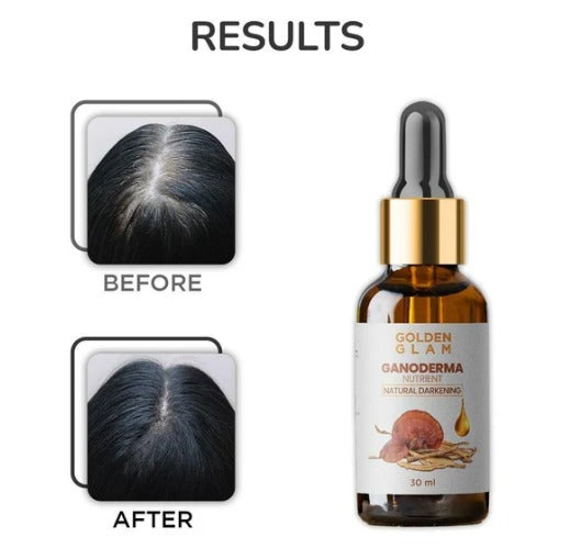 Anti greying hair serum spray by 18277, 30 ml, with a clear bottle and applicator nozzle for targeted hair treatment.