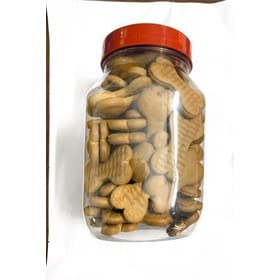 Set of fresh baked chicken bone dog biscuits for mid-sized puppies and dogs, 400g, in colorful packaging.
