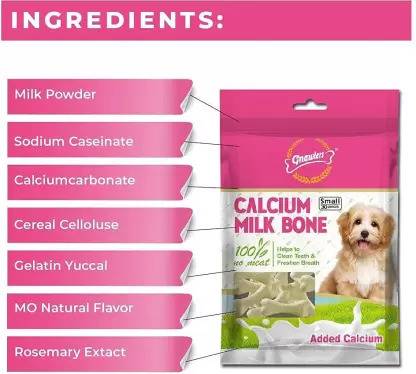 Rawhide bone treat for dogs, 270g, shown on pet bed, from brand 15929, suitable for chewers and small pets.