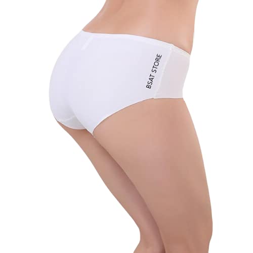 Multicolor women's ice silk blend no-show hipster panties with invisible lines, size small, pack of 4.